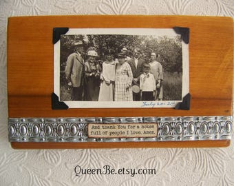 Antique Family Photograph Altered Family Photo Antique Reclaimed Barn Wood Assemblage Barnwood Art Antique Photograph Wall Hanging