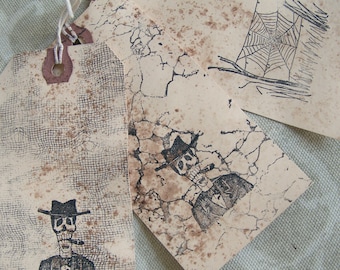 Handmade Halloween Gift Tags Vintage Halloween Ornaments Paper Hang Tags Halloween Banner  Vintage Halloween Decor Halloween Decoration