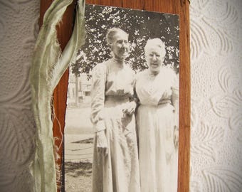 Antique Friends Photograph Altered Friends Photograph Antique  Reclaimed Barn Wood Assemblage Barnwood Art Antique Photograph Wall Hanging