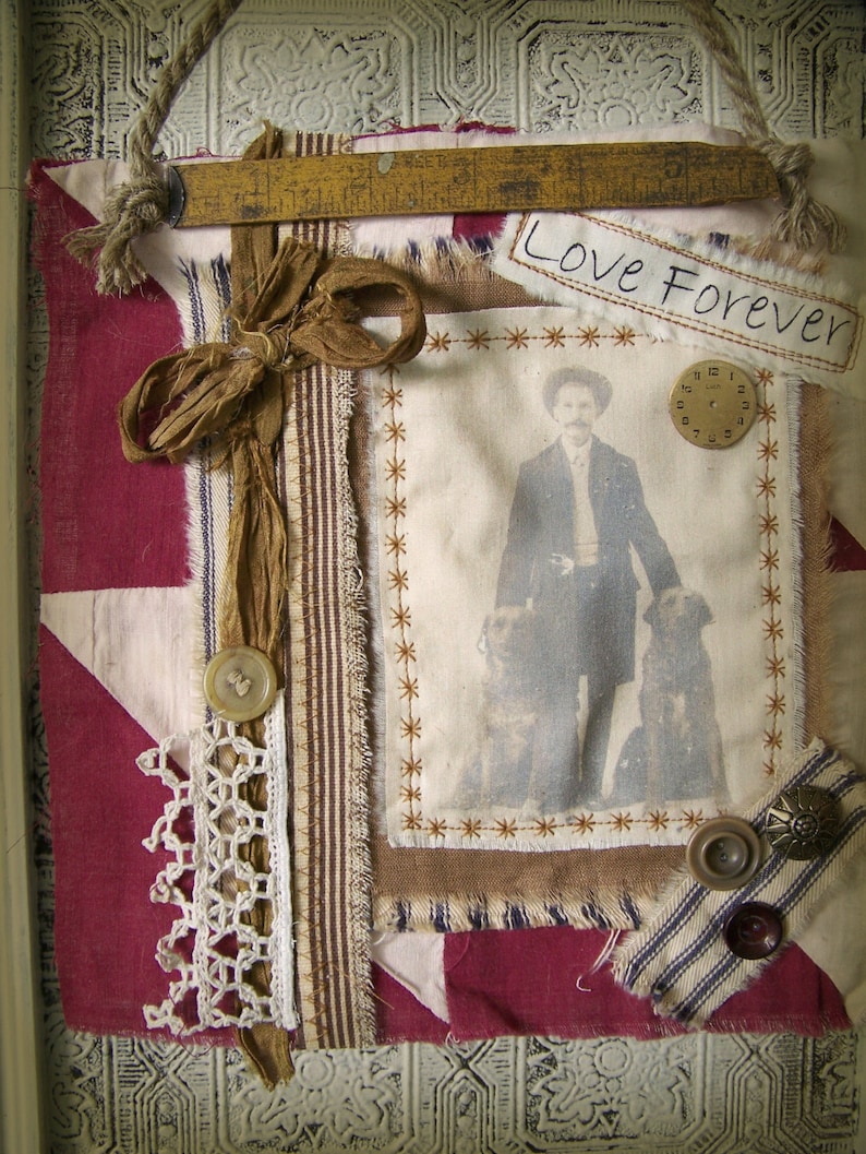 Original Dog Art Dog Collage Vintage Dog Wall Hanging Mixed - Etsy