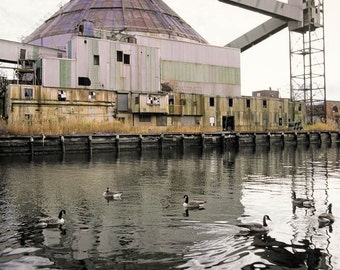 Swan song, Old Revere Sugar Factory in Red Hook Brooklyn, Historic Icon demolished in 2006, Fine Art Photography Print, signed.