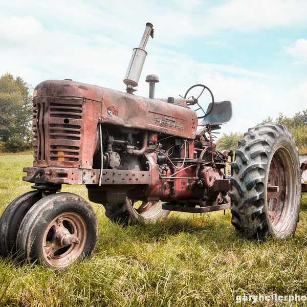 Old Farmall Tractor Dreams, Rusty Old Tractor on a Farm, Fine Art Color Photography, Rustic Beauty, Landscape, Industrial Chic, Signed Prin
