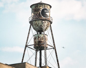 New York Industrial Water Tower, Bed Stuy Brooklyn Photo, Urban Photography, Industrial Decor, Signed Print