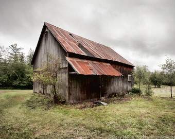 Rusty Tin Roof Barn, Rustic, Agricultural, New York State, Landscape, Farms and Barns, Fine Art Photography Print, Signed