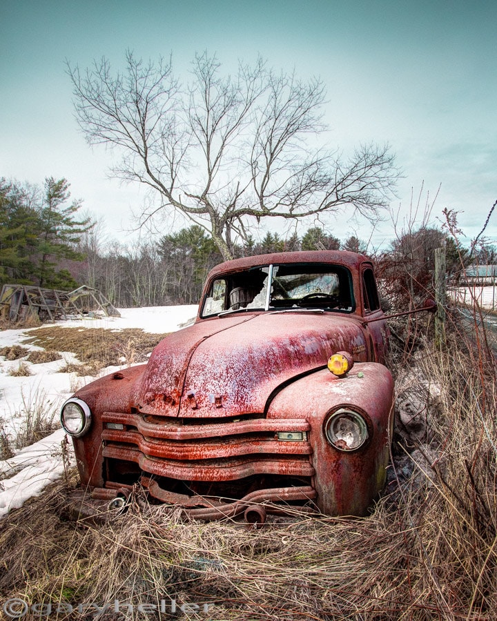 Country Chevrolet, Abandoned Truck in Classic Americana Scene, Signed ...