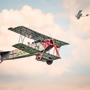 Golden Age of Aviation, Fokker D. Vll - Barnstorming, Flying Circus, Aerobatics, Biplanes, Airplanes, Art Photography Print, Signed