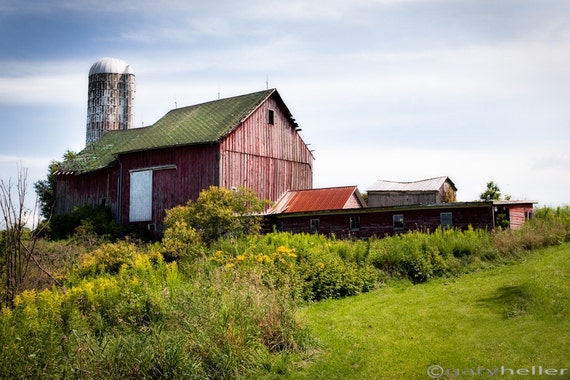 Red Barn In Groton Old Agricultural Buildings Historical Etsy