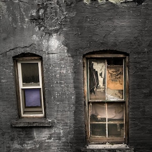 Two Windows, Old and New, Chinatown, New York, Art Photography, Old Windows, Old Building, Original Fine Art Print, Signed, Free Shipping
