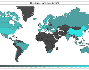 Plantilla de mapa mundial de Excel personalizable: escalas de colores dinámicas y visualización de datos