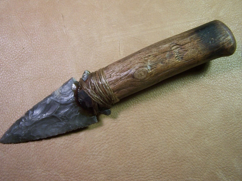 Stone Age Knife Replica Texas blade Arrowhead flint Etsy