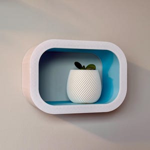 Modern Colorful Floating Shelf, Oval Multi-Color