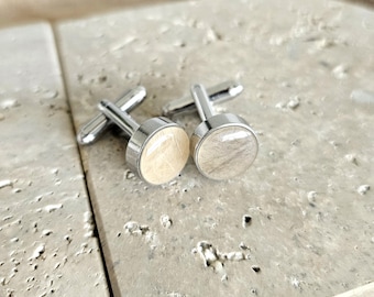 Manschettenknöpfe mit Erinnerung Tierasche/Ascheschmuck/Epoxidharz/Resinschmuck/Bräutigam/Hochzeit