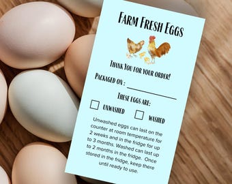 Farm Frische Eier Handhabung Anleitung Karten Teal: Hinterhof Hühnerei Tipps