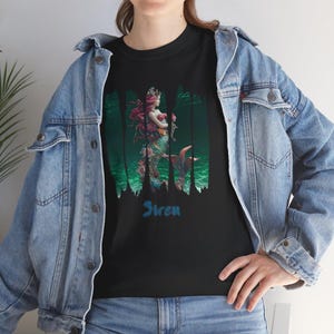 Mermaid Tee Shirt, Siren T-Shirt, Beach Graphic T-Shirt, Nautical Apparel, Mythical Sea Creature Top, Curvy Beautiful Mermaid