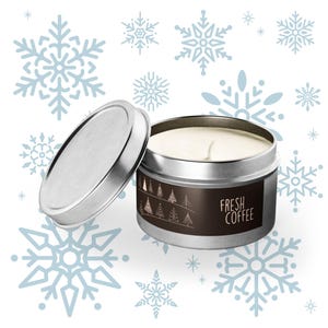 Fresh Coffee Aroma Scented Candle Tin – Eco-Friendly Coconut Soy Wax, Hand-Poured in USA