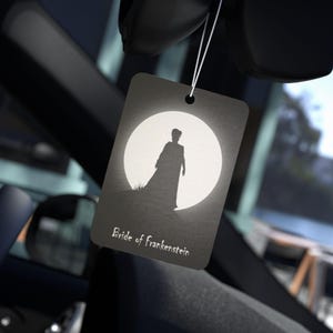 Car Air Freshener - Bride of Frankenstein Silhouette, Halloween Car Freshener, Gothic Car Decor, Spooky Car Scent, Horror Movie Fan Gift