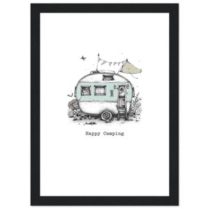 Caravanas curiosas - ART01 - Póster enmarcado en madera de papel mate de primera calidad