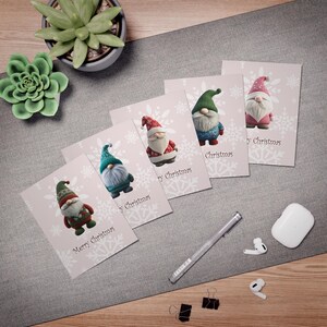 5er Set Grußkarten, Skandinavische Weihnachtszwerg-Design, Feiertags-Gonk-Geschenkset, festliche Grußkarten, leere Innenseite, Multi-Pack