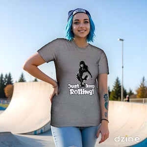 Anime Skateboarder T-Shirt: Just Keep Rolling, Streetwear Tee