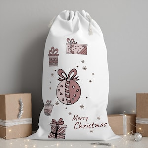 Christmas Gifts Sack, Holiday Present Bag, Festive Santa Sack, Xmas Decoration