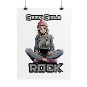 Geek Girls Rock Poster: Feminist Wall Art Print