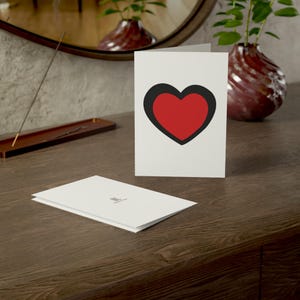 Cartes de voeux, coeurs audacieux et mignons - Lot de 30 pièces, ensemble de papeterie, mots d'amour romantiques, cadeau de Saint-Valentin, ensemble de cartes vierges