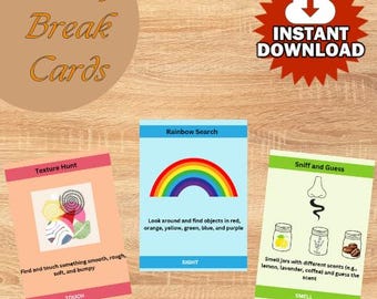 Tarjetas de descanso sensorial para el autismo / Actividades para calmarse (imprimibles)