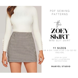 Mini Skirt Sewing Pattern| Skirt Sewing Pattern| Skirt Pattern| Basic Skirt Pattern| Women Sewing Patterns| Beginner Skirt Pattern