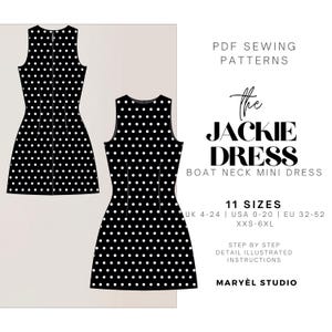 A-Line Dress Sewing Pattern| Hoco Boat neck dress Pattern| Women Dress Patterns, Sleeveless (Digital PDF Download)