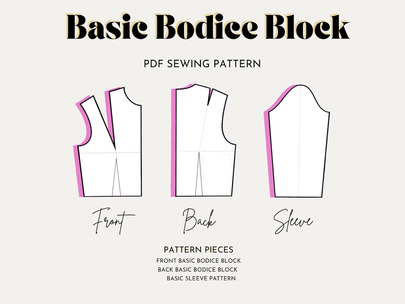 Basic Bodice Block Sewing Pattern: UK 4-18, US 0-14 (PDF Digital ...