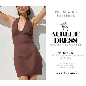 Halter Mini Dress Sewing Pattern| Summer Dress Pattern| Backless Dress Pattern| Woman Dress Pattern | Halter Neck Dress| Pdf Sewing patterns