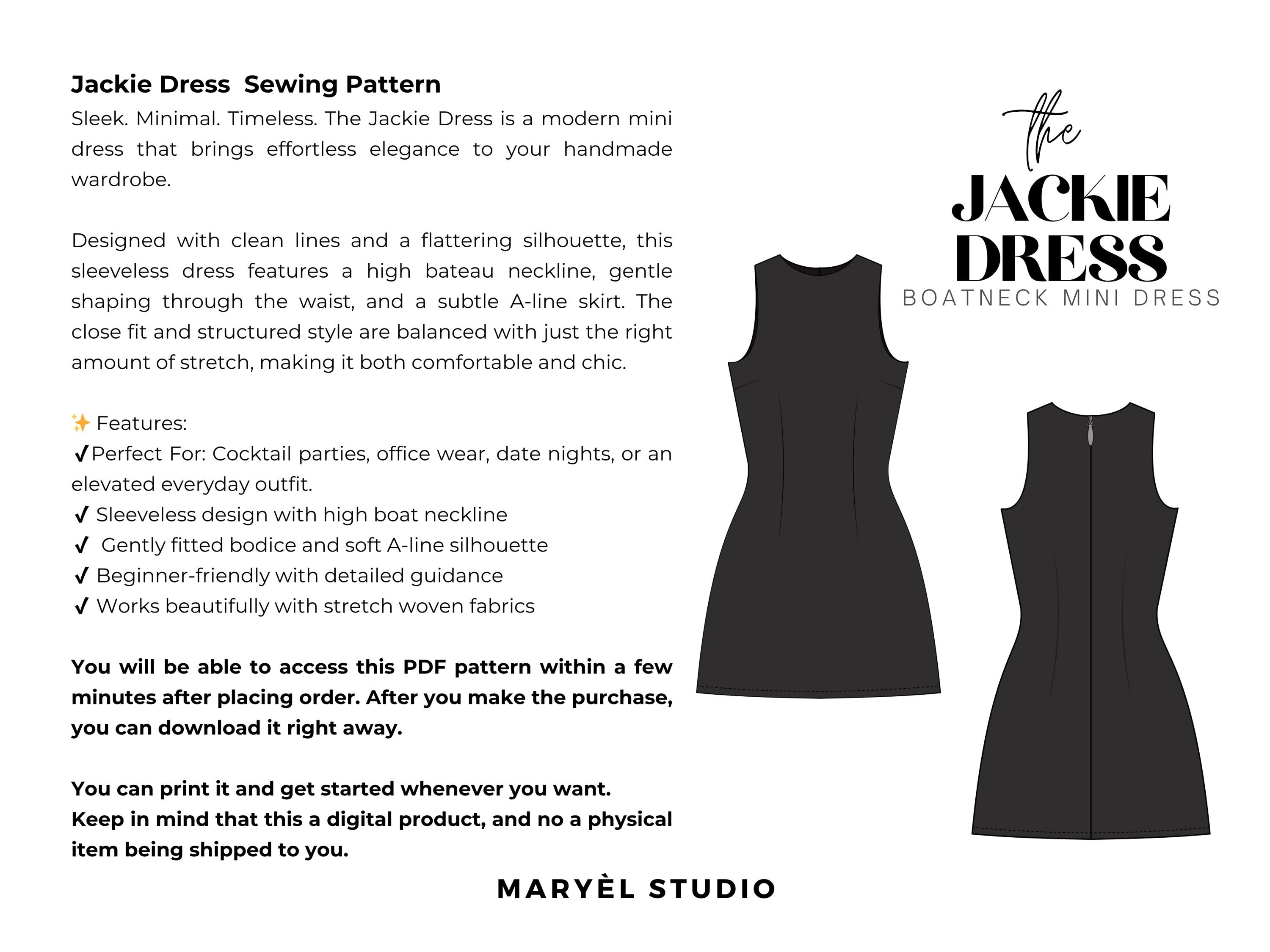 Boat Neck A-line Mini Dress Pdf Sewing Pattern, Easy Sleeveless Summer Dress,  Beginner Sewing Pattern, US 0-20 - Etsy