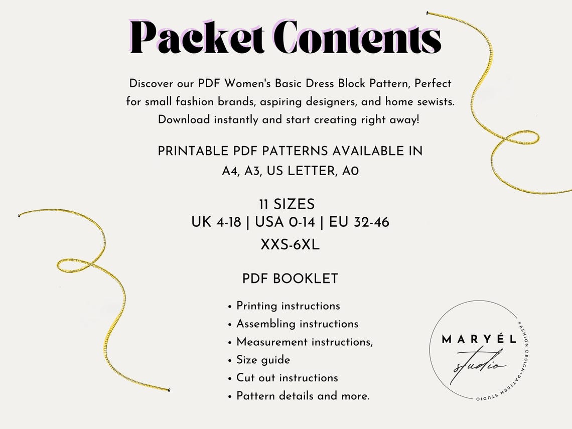 Basic Dress Block Sewing Pattern| Basic Dress Block| Basic Dress Sloper ...