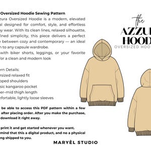 Hoodie Sewing Pattern| Oversized Sweatshirt Pattern| PDF Digital Instant Download| Beginners Sewing Patterns| US 0-20 image 7