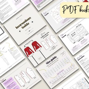 Puede incluir: Un folleto PDF para un patr&oacute;n de costura. El folleto incluye instrucciones, una gu&iacute;a de tallas y piezas de patr&oacute;n para un patr&oacute;n b&aacute;sico de bloque de torso. La portada del folleto presenta el texto "PDF booklet".