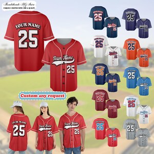 Personalized Team Name And Number Baseball Jersey, Custom Couple Jersey Shirt, Aesthetic Colorful Jersey Uniform For Baseball Fans Lovers