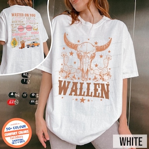 Maglietta "Comfort Colors" di Morgan Wallen per concerti country, maglietta con grafica di stivali western, regalo per amanti del whisky, outfit per il tour di Nashville, top per la musica country. immagine 2