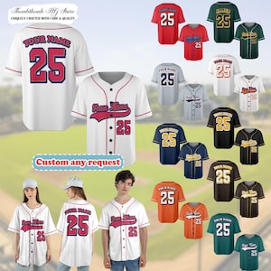 Personalized Team Name And Number Baseball Jersey, Custom Couple Jersey Shirt, Vintage Baseball Jersey Uniform For Baseball Fans Lovers