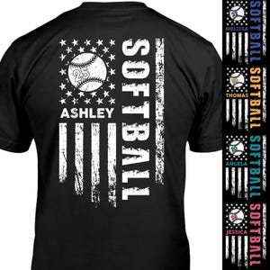 Personalized Softball Shirts, Front and Back Side Custom Softball Shirt Gift For Dad, Gift For Him/Her, Softball Lovers, Softball Fans Gifts