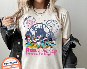 Run Disney Every Mile Is Magic Shirt, Mickey Minnie Marathon Tee, Disneyland Runner 5K 10K Half Marathon 2025, Disney Family Race Shirt
