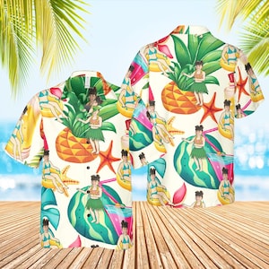 Personalized Photo Hawaiian Cartoon Shirt Custom Dog Cat Face Tropical Pattern Shirt for Men Women Birthday Bachelor Party Gift Summer Gift