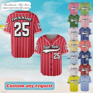 Personalized Baseball Jersey Pinstripe, Custom Baseball Jersey for Men Women Kid Youth, Couple Jersey Shirt, Gifts For Baseball Fans Lovers
