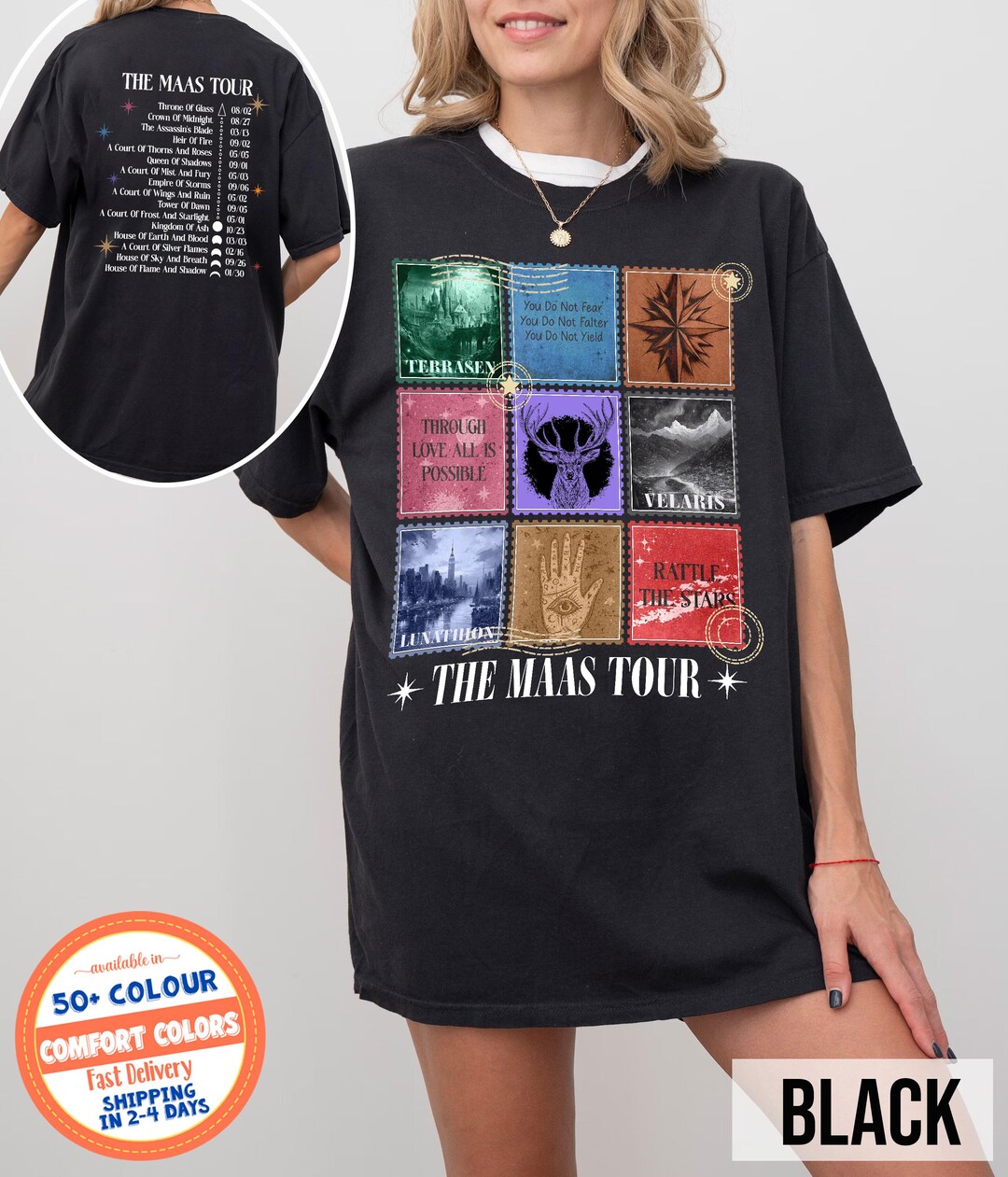 Sarah J Maas Tour Shirt, SJM Eras Tee, Comfort Colors Fantasy Merch Top ...