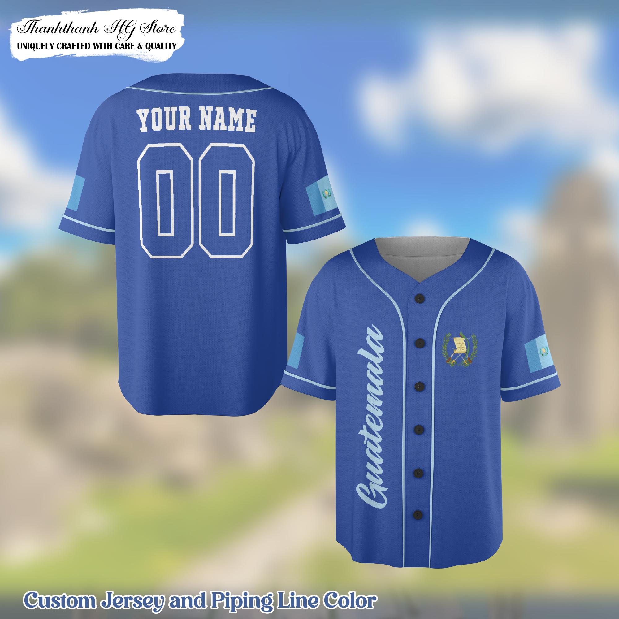 パーソナライズされた名前と番号のグアテマラ野球ジャージ、カスタム