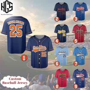 Personalized Team Name And Number Baseball Jersey, Uniform For Fans, Custom Printed Athletic Baseball Shirts, Sportswear For Baseball Fans