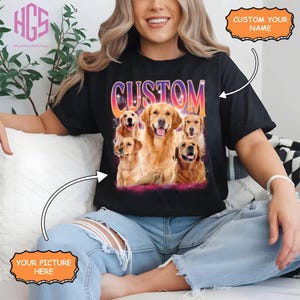 Comfort Colors Custom Bootleg Shirt, Custom Pet Portrait Shirt, Custom Shirt, Personalized Dog Photo Tee, Pet Loss Gift, Pet Remembrance Top