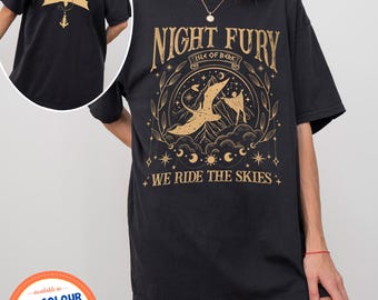 Night Fury Dragon Shirt, How Train Dragon Inspired Tee, Flying Dragon Gift, Comfort Colors Fantasy Graphic T Shirt, Movie Lover Top