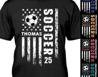 Personalized Soccer Shirts, Front and Back Side Custom Soccer Shirt Gift For Dad, Gift For Him/Her, Soccer Lovers, Sport Soccer Fans Gifts