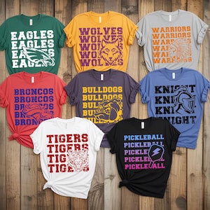 Personalized School Spirit shirt Custom Mascot Shirt, Matching Shirts, Sport team shirts Retro Mascot T-shirt, School Tee Custom Group Shirt