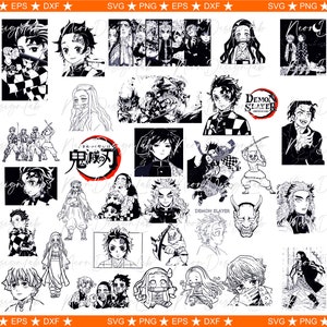 Instant Download... Demon Slayer Bundle Kimetsu no Yaiba Clipart +32 Files Design Svg Png Eps Dxf
